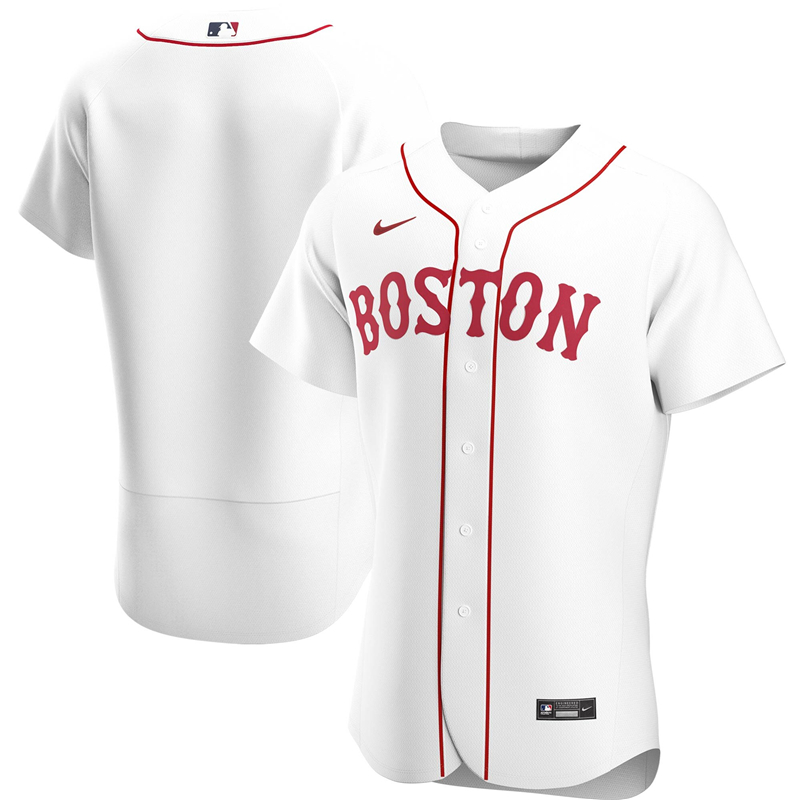 Custom 2026 MLB Men Boston Red Sox Nike White Home 2020 Authentic Jersey 1